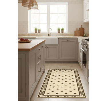 Tappeto pvc cucina motivo beige vintage - TenStickers