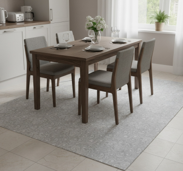 Tappeto pvc cucina motivo floreale grigio - TenStickers