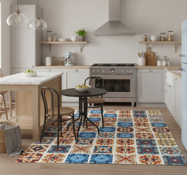 Tappeto pvc cucina piastrelle effetto cemento - TenStickers