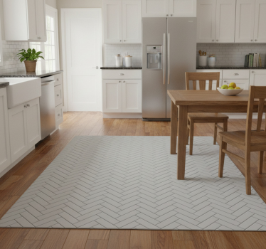Tappeto pvc cucina piastrelle grigie a spina di pesce - TenStickers