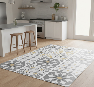 Tappeto pvc cucina piastrelle in cemento amiaz - TenStickers