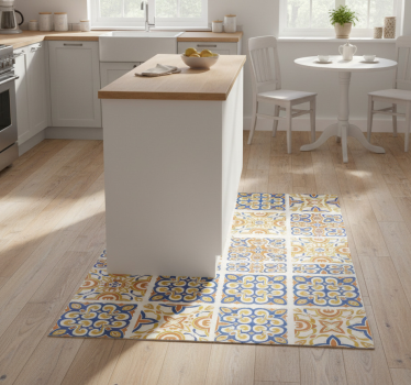 Tappeto pvc cucina piastrelle siciliane - TenStickers