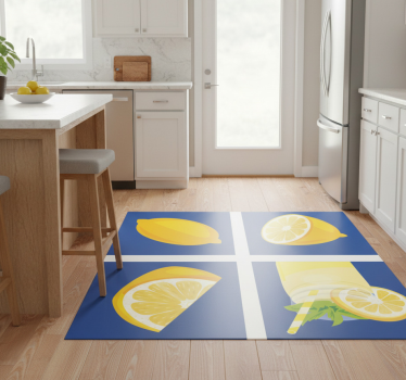 Tappeto pvc cucina piastrelle succo di limone - TenStickers