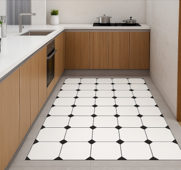 Tappeto pvc cucina stampa a quadri a rombi - TenStickers