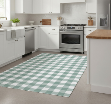 Tappeto pvc cucina tartan verde - TenStickers