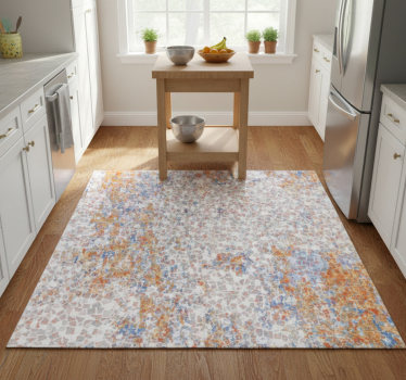 Tappeto pvc cucina texture mosaico grigio porcellana - TenStickers