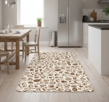Tappeto pvc cucina vinile per porte disegni caffè - TenStickers