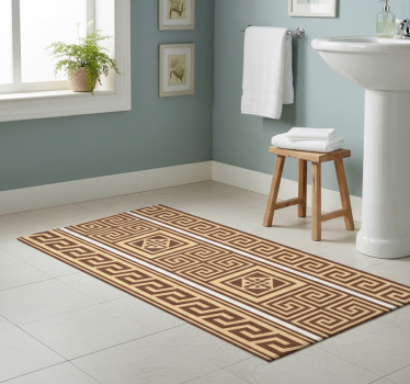 Tappeto vinile bagno motivo greco - TenStickers
