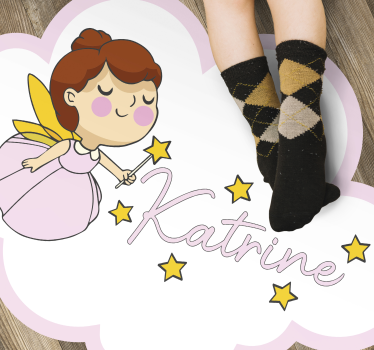 Tappeto vinile bebé magia delle fate con nome - TenStickers