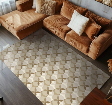 Tappeto vinile beige cerchi - TenStickers