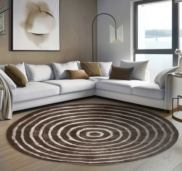 Tappeto vinile beige cerchi concentrici - TenStickers