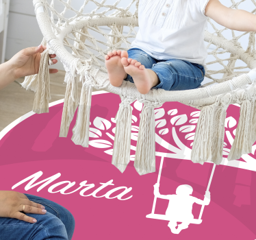 Tappeto vinile con nome altalena personalizzata - TenStickers