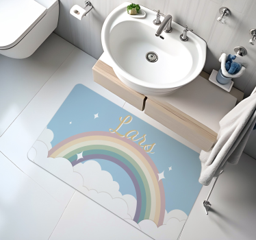 Tappeto vinile con nome arcobaleno personalizzato - TenStickers