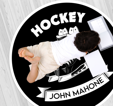 Tappeto vinile con nome arredamento da hockey personalizzato - TenStickers