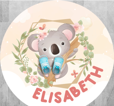 Tappeto vinile con nome arte adorabile di koala - TenStickers