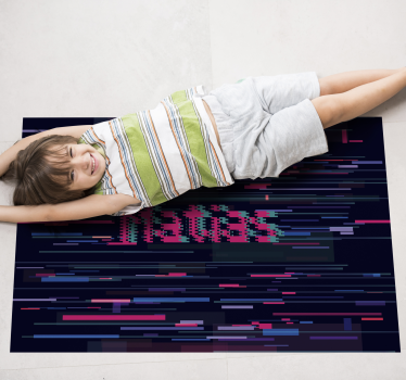 Tappeto vinile con nome arte glitch personalizzata - TenStickers