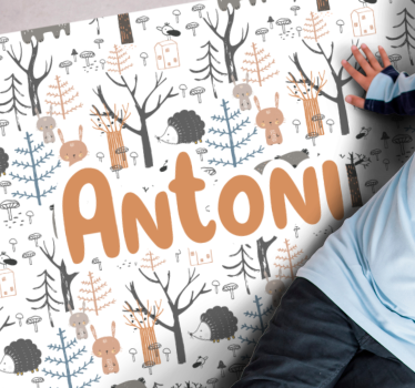 Tappeto vinile con nome bosco personalizzato - TenStickers