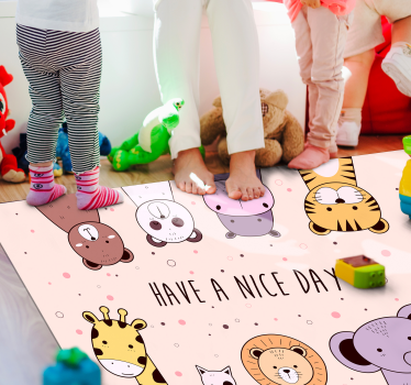 Tappeto vinile con nome buona giornata, auguri - TenStickers