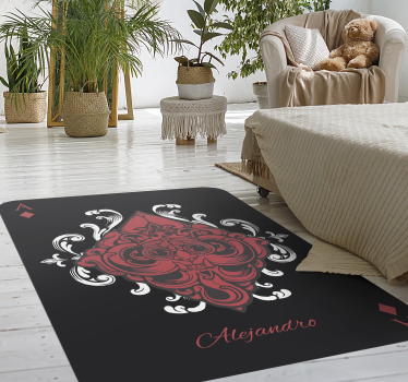 Tappeto vinile camera da letto carta da gioco con nome - TenStickers