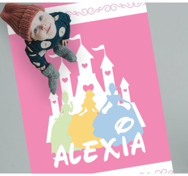 Tappeto vinile con nome castello delle fiabe - TenStickers