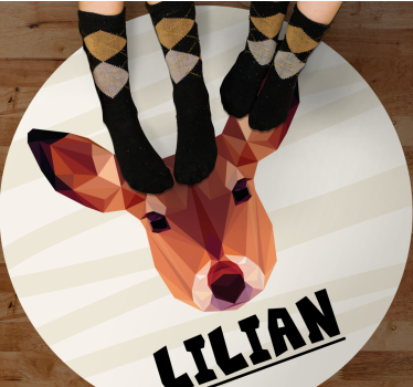 Tappeto vinile con nome cervo personalizzabile - TenStickers