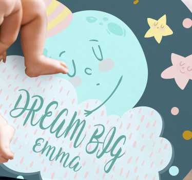 Tappeto vinile con nome chiaro di luna da sogno - TenStickers