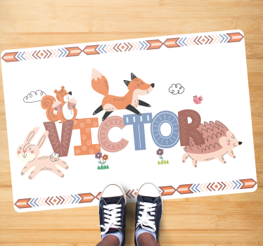 Tappeto vinile con nome creature personalizzabili - TenStickers
