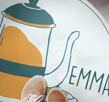 Tappeto vinile con nome design personalizzato del caffè - TenStickers