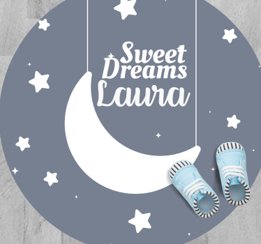 Tappeto vinile con nome design personalizzato della luna - TenStickers