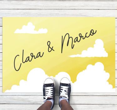 Tappeto vinile con nome disegno di coppia nuvolosa - TenStickers