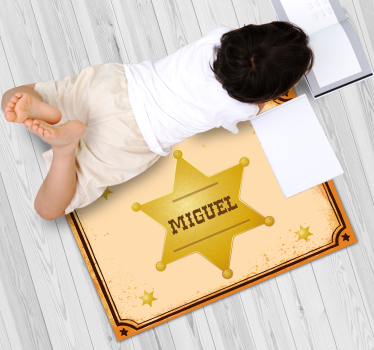 Tappeto vinile con nome distintivo da sceriffo - TenStickers