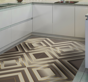 Tappeto pvc cucina elegante composizione geometrica - TenStickers