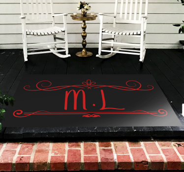 Tappeto vinile con nome eleganza del monogramma - TenStickers