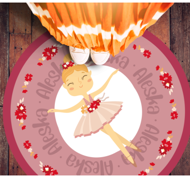 Tappeto vinile per bambini danza classica con nome - TenStickers