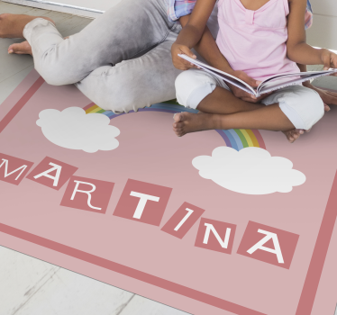 Tappeto vinile con nome esposizione arcobaleno - TenStickers