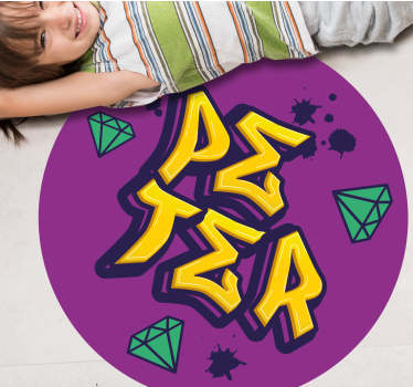 Tappeto vinile con nome arte y diamantes - TenStickers