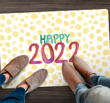 Tappeto vinile frase auguri personalizzati di buon anno - TenStickers