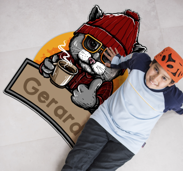 Tappeto vinile con nome felino personalizzabile - TenStickers