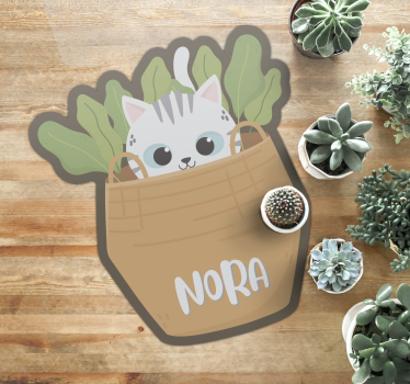 Tappeto vinile con nome felino personalizzato - TenStickers