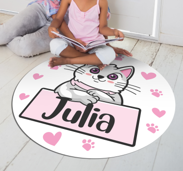 Tappeto vinile con nome felino personalizzato - TenStickers