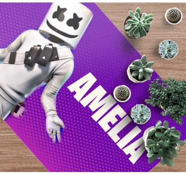 Tappeto vinile per ragazzi figura di dj con nome - TenStickers