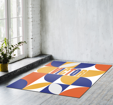 Tappeto vinile con nome geometriche personalizzabili - TenStickers