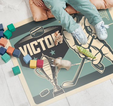 Tappeto vinile con nome grafica sportiva personalizzabile - TenStickers