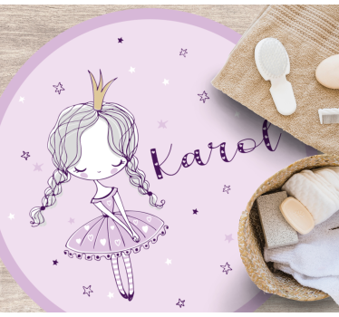 Tappeto vinile con nome illustrazione di fata del balletto - TenStickers