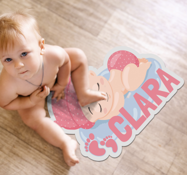 Tappeto vinile con nome impronte di neonato personalizzabili - TenStickers