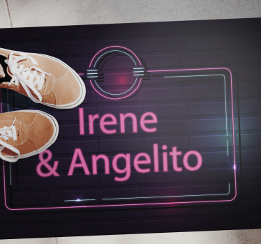 Tappeto vinile per ragazzi nomi di coppie al neon - TenStickers