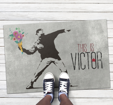 Tappeto vinile con nome mazzolino personalizzato - TenStickers