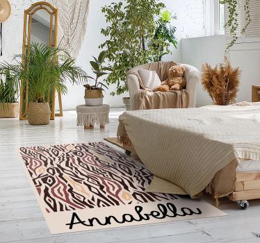 Tappeto vinile con nome modello animale stilizzato - TenStickers