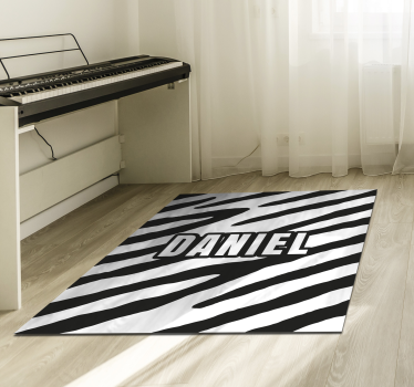 Tappeto vinile con nome motivo zebrato personalizzato - TenStickers