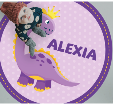 Tappeto vinile con nome opera d'arte sui dinosauri - TenStickers